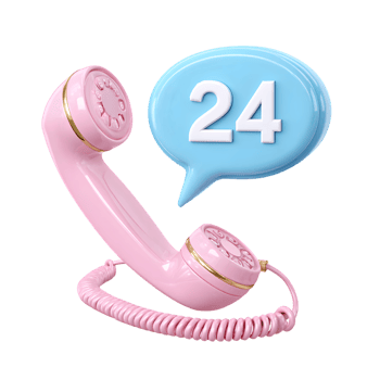 Glossy 3D Rendered Telephone 24 Hour Support Customer Service Icon png