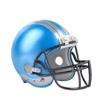 Detailed Rendered Blue Football Helmet Equipment for Sport Competition png