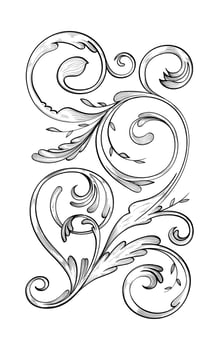 Realistic ornamental hand drawn border on black colour vector