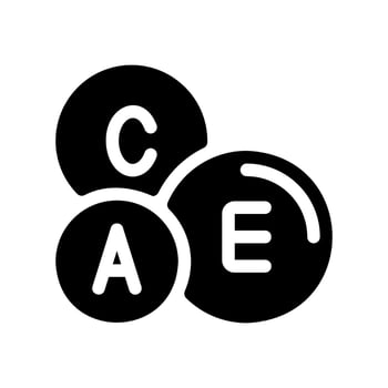 Vitamins A, C, and E Complex Icon for Nutrition and Health vector