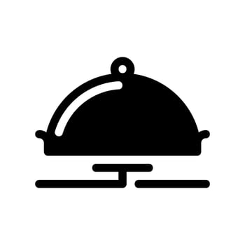 Outline Icon of a Restaurant Serving Platter with a Dome Lid vector