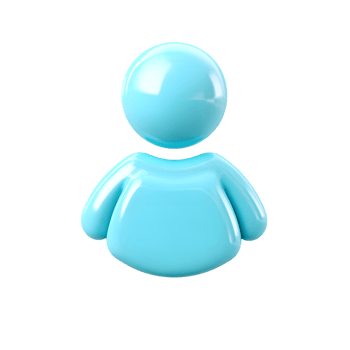 Glossy Detailed Person Icon Blue Color on Black Isolated Background png