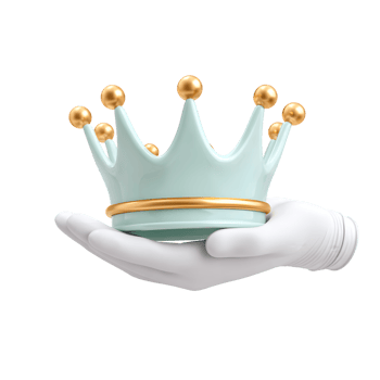 Elegant Stylized Crown Held by White Gloved Hand Concept Illustration png