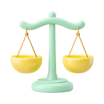 3D Rendered Elegant Justice Scale Symbol Isolated on Transparent Background png