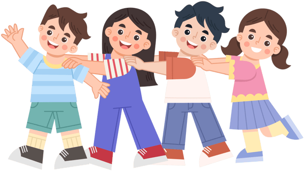 Illustration of Happy Children Together png