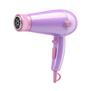 Glossy Detailed Hairdryer Appliance with Lilac and Pink Plastic Material png