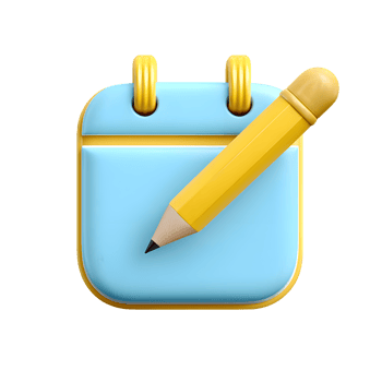 Detailed 3D Calendar with Pencil Reminder Appointment Icon png