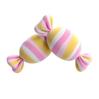 Cute Striped Wrapped Candy Illustration with Soft Pastel Colors Design png