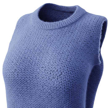 Blue knitted sweater ribbed texture and warm fabric png
