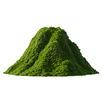 Green mountain peak steep slopes covered in dense vegetation png