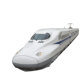 White high speed train aerodynamic design for transportation png