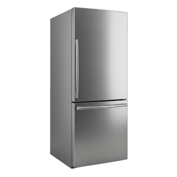 Silver refrigerator appliance double doors for food storage png