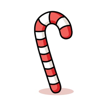Illustration Graphic Cartoon of a Christmas Candy Cane vector