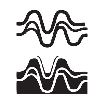 Abstract wavy lines graphic representation of sound waves vector