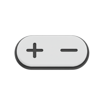 A white button with a plus sign on it png