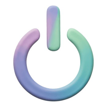 A colorful power button with a rainbow gradient png