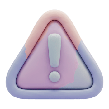 A triangle with a pink and blue exclamation sign png