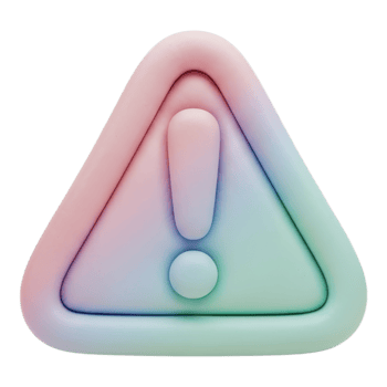 3d warning sign with exclamation mark isolated on transparent background png
