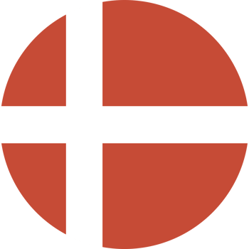 Denmark flag. Danish Flag with Nordic Cross in Circle. National Denmark round flag. png