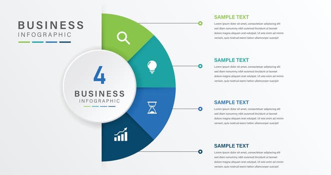 Four section infographic diagram vector