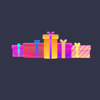 Colorful gift boxes stacked together vector