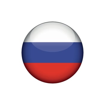 Russia Flag Circle Button Template vector