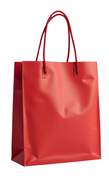 Vibrant red shopping bag for exciting retail purchases and thoughtful gifts png