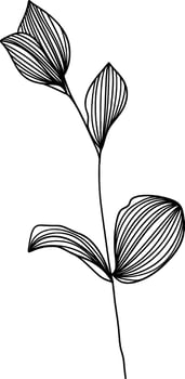 Line Art Leaf vector