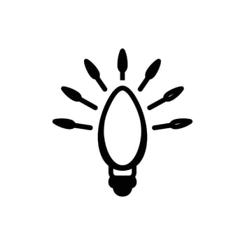 A lightbulb emits shining light in a radiating display isolated on a white background vector