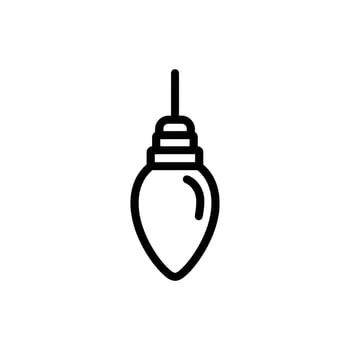 A simple line drawing depicts a retro lightbulb on a white background vector