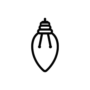 A simplified lightbulb icon features a sleek black outline against a white background vector