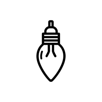 A stylized lightbulb with a simple line drawing stands against a white background vector