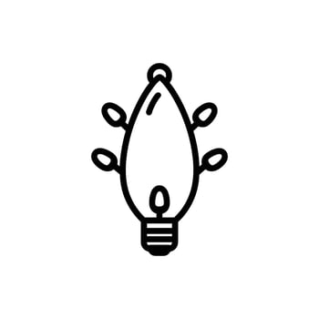 Light bulb outline has filament and adornments on a white background vector