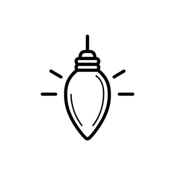 Glowing lightbulb illustration radiates energy through abstract lines and resides on white background vector