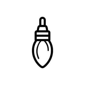 Line icon shows a light bulb with a vintage outline on white background vector