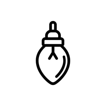 Line icon illustrates a light bulb, showcasing its design with a white background vector