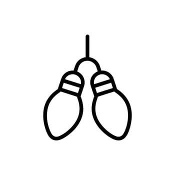 Outlined mistletoe berries hang together during the holidays against a white background vector