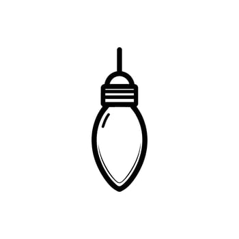 Single decorative christmas light bulb is hanging on a white background vector