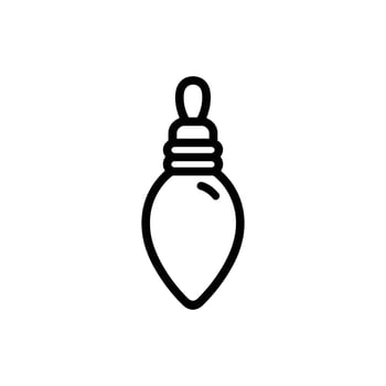 Simple outline of a teardrop christmas bulb over white is displayed clearly vector