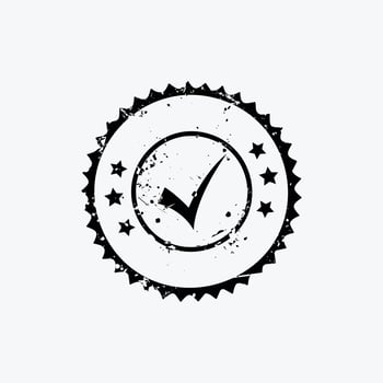 Grunge approved stamp with checkmark and stars for authentic quality and vintage design appeal vector