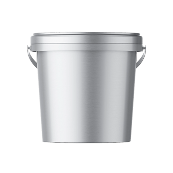 Silver paint bucket mockup isolated on transparent background for branding and design use png