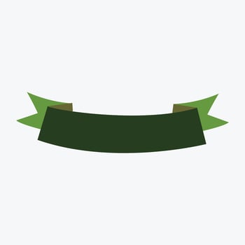 Elegant dark green banner ribbon graphic element for promotional design and marketing materials vector