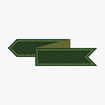 Elegant green ribbon banner with dotted border for festive invitations or promotional headers and design elements vector