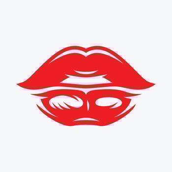 Bold red lips with artistic flair design perfect for branding or edgy promotion needs today vector