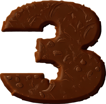 Chocolate Number Three Milk Chocolate Digit Sweet Treat Decoration Dessert png