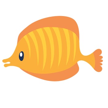 tropical fish icon image illustration design orange and yellow color vector