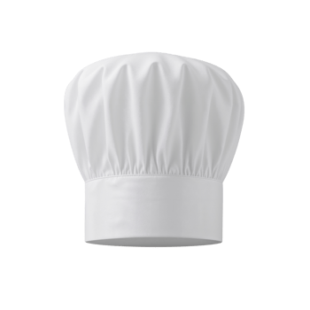 Elegant chef's hat pristine white culinary headwear symbol of culinary artistry professionalism png