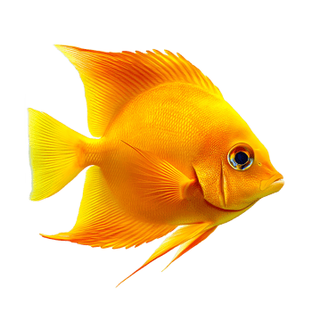 Vibrant orange angelfish swimming gracefully isolated on transparent background png