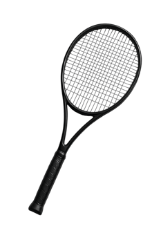 Modern tennis racquet with a sleek design and string bed isolated on transparent background png