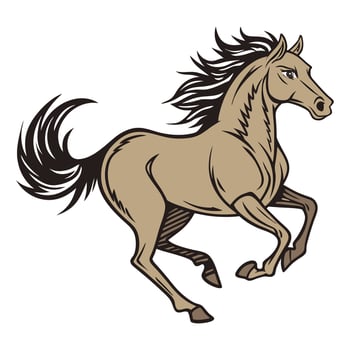 Galloping Horse Outline Art, Icons, and Graphics style vector